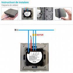 Modul intrerupator tactil draperie perdele jaluzele WiFi - Img 2