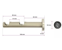 Galerie dubla bila inox teava profil alb 19mm/19mm - Img 2