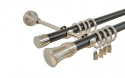Galerie dubla duo capri 19 mm negru inox - Img 1
