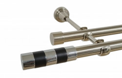 Galerie dubla fara inele cilindru negru 19 mm inox