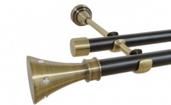 Galerie dubla fara inele duo CARTER 19/19 mm negru aur antic