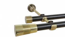 Galerie dubla fara inele duo VALEO 19/19 mm negru aur antic