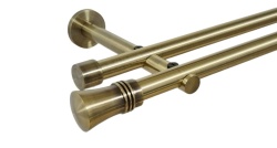 Galerie dubla picior universal fara inele prindere perete capri 19/19 mm aur antic - Img 1