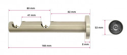 Galerie dubla PRINDERE PERETE suport universal TEAVA PROFIL -CILINDRU NEGRU /19 -INOX - Img 5