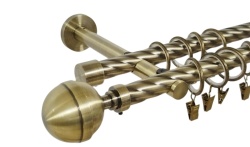 Galerie dubla twist prindere perete picior universal kula lux 19/19 aur antic - Img 1
