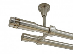 Galerie dubla xantos fara inele prindere tavan 19/19 mm inox