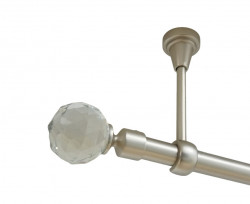 Galerie simpla prindere tavan fara inele kula crystal 19 mm crom mat