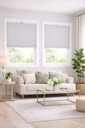 Jaluzea plisată semitransparentă ORVI1305 – Culoare gri deschis texturat - Img 4