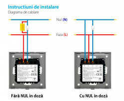 Modul intrerupator tactil simplu WiFi cu NUL optional - Img 5