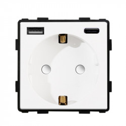 Modul priza simpla + USB-A + USB-C 3.1A - Img 1