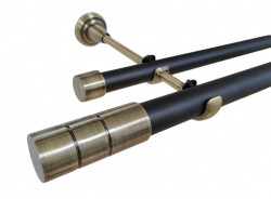 Galerie dubla fara inele CYLINDRU - 25/19 - negru/aur antic - Img 1