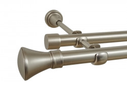 Galerie dubla fara inele PRINCE 19 mm dubla crom mat - Img 1