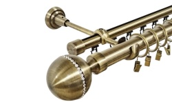 Galerie dubla kalisto crystal , teava neteda si profil,grosime 25 si 19mm, aur antic