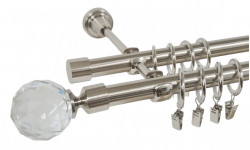 Galerie dublă KULA CRYSTAL 19/19 mm inox