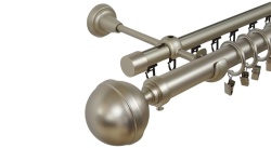 Galerie dubla kula lux , teava neteda si profil,grosime 25 si 19mm, crom mat