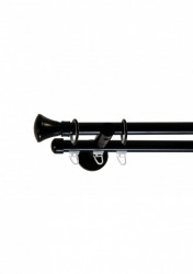 Galerie dubla picior universal prince teava neteda / profil negru 19mm - Img 1