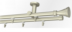 Galerie dubla PRINDERE TAVAN suport universal TEAVA PROFIL -CARTER /19 -CROM MAT - Img 1