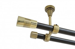 Galerie dubla valeo fara inele prindere tavan 19/19 mm negru aur antic - Img 1