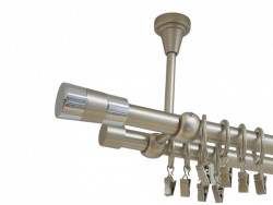 Galerie dubla VALEO prindere tavan 19/19 mm crom mat - Img 1
