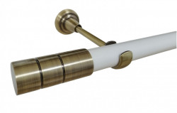 Galerie simpla fara inele CYLINDRU /25 - alb/aur antic - Img 1