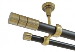 Galerie tavan fara inele CYLINDRU - 25/19 - negru/aur antic - Img 1