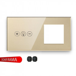 Panou întrerupător dimmer (Variator tensiune) WiFi+ramă priză din sticlă M1 - Img 3