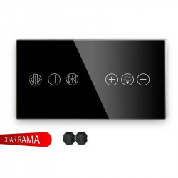 Panou întrerupător perdele+dimmer (Variator tensiune) WiFi din sticlă M1 - Img 2