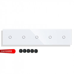 Panou întrerupător simplu+simplu+simplu+simplu+simplu din sticlă M1 - Img 3