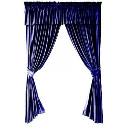 SET DRAPERIE,Casa Deco Logistics,soft V34 CU MANTOVAN ALBASTRU INCHIS - Img 1