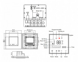 Termostat inteligent Zigbee pentru incalzire in pardoseala pe baza de apa, cu rama de sticla - Img 4