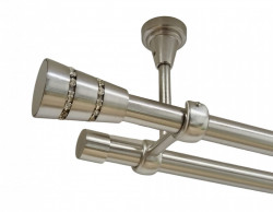 Galerie dubla bogota fara inele prindere tavan 19/19 mm inox - Img 1