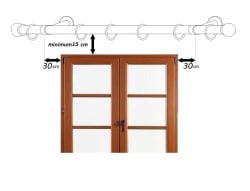 Galerie dublă Capri 25/19 mm aur antic – țeavă profil, prindere tavan - Img 2