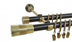 Galerie dubla duo VALEO 19/19 mm negru aur antic - Img 1