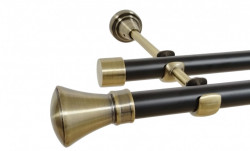 Galerie dubla fara inele duo PRINCE 19/19 mm negru aur antic - Img 1
