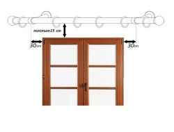 Galerie dublă KULA CRISTAL negru 19/19 mm aur antic – țeavă profil cu canal, prindere tavan - Img 2
