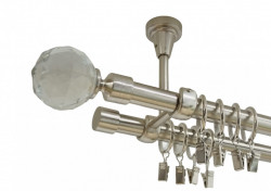 Galerie dubla kula crystal prindere tavan 19 mm inox - Img 1