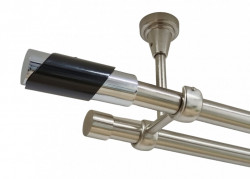 Galerie dubla paris fara inele prindere tavan 19/19 mm inox