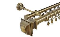 Galerie dubla Verdi, teava neteda si profil,grosime 25 si 19mm, aur antic - Img 1