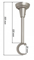 Galerie fara inele tavan CYLINDRU /25 - CROM MAT - Img 4