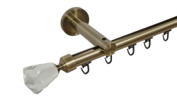 Galerie simpla 19 mm prindere perete teava profil crystal cone aur antic - Img 1