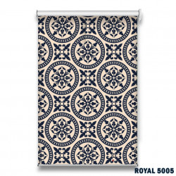 Roletă textilă Royal 5005 albastru cu model ornamental