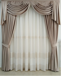 Set complet draperie catifea cu perdea lola57 si mantovane cu cravata - Img 3