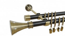Galerie dubla duo CARTER 19/19 mm negru aur antic - Img 1