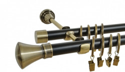 Galerie dubla duo Prince 19/19 mm negru aur antic
