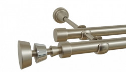 Galerie dubla fara inele AFINA 19 mm CROM MAT - Img 1