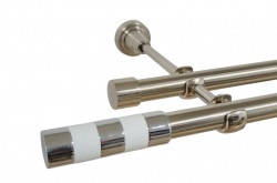 Galerie dubla fara inele cilindru alb 19 mm inox - Img 1
