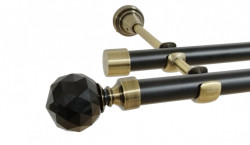 Galerie dubla fara inele duo KULA CRYSTAL NEGRU 19/19 mm negru aur antic - Img 1
