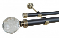 Galerie dubla fara inele KULA CRYSTAL - 25/19 - negru/aur antic - Img 1