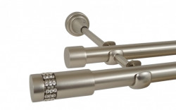 Galerie dubla fara inele XANTOS 19 mm CROM MAT - Img 1