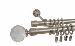 Galerie dubla kula crystal 19/19 mm crom mat - Img 1